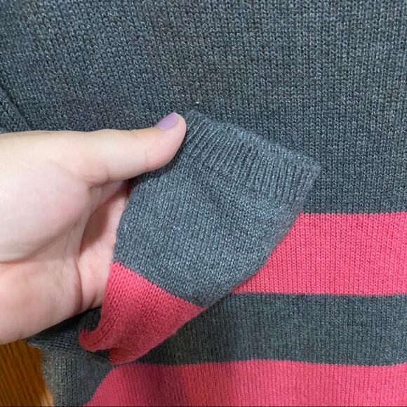GAP Pink & Gray Cotton Nylon Cashmere Blend Striped Sweater Women's Size XS - Picture 2 of 6